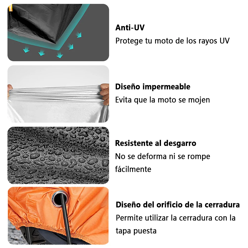 Cubierta naranja para motocicleta M L XXL, Protector UV Universal para exteriores, cubiertas para Scooter a prueba de lluvia y polvo, impermeables