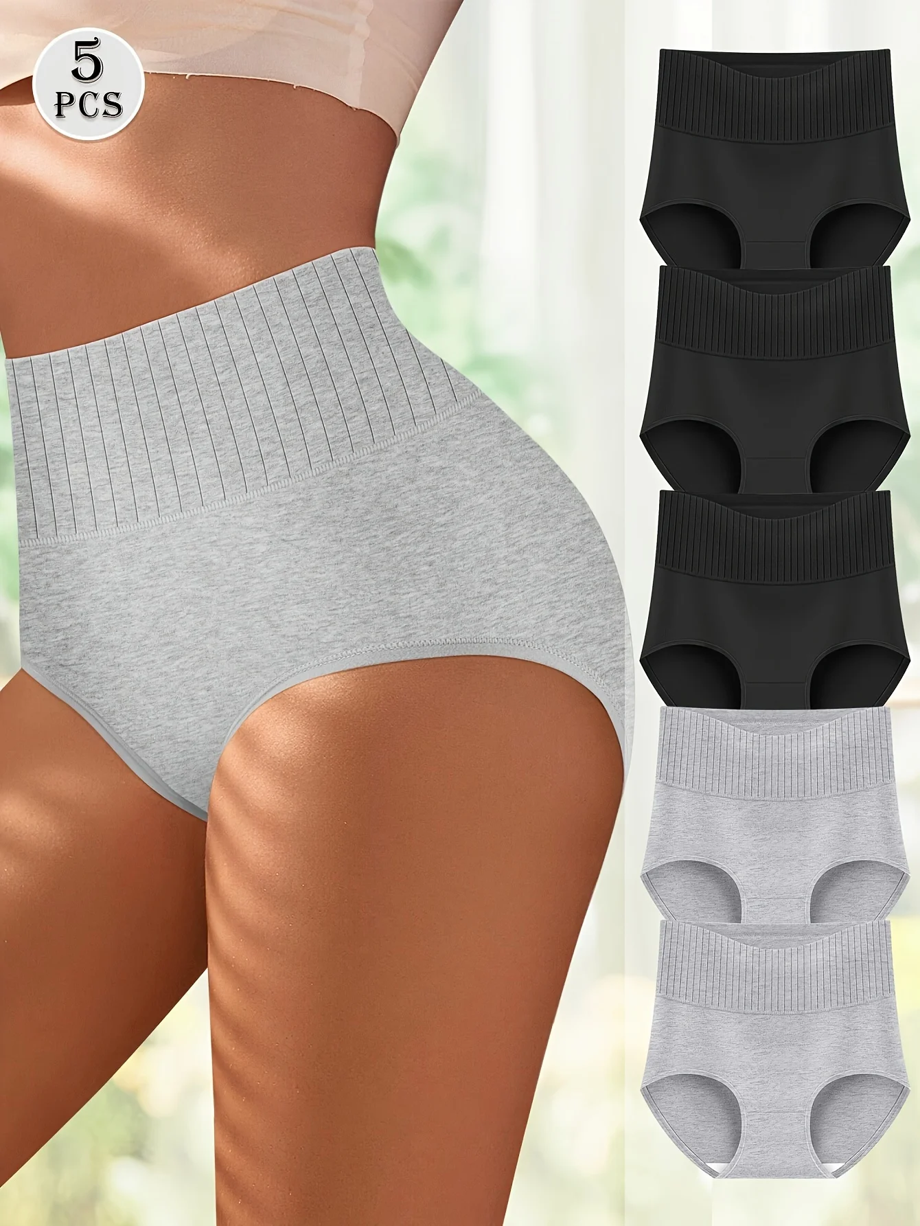 

5-Pack Hot Selling Cotton Underwear Briefs High Rise Sliming Tight Cotton Womens Panties Knickers Elegant Comfortable laides