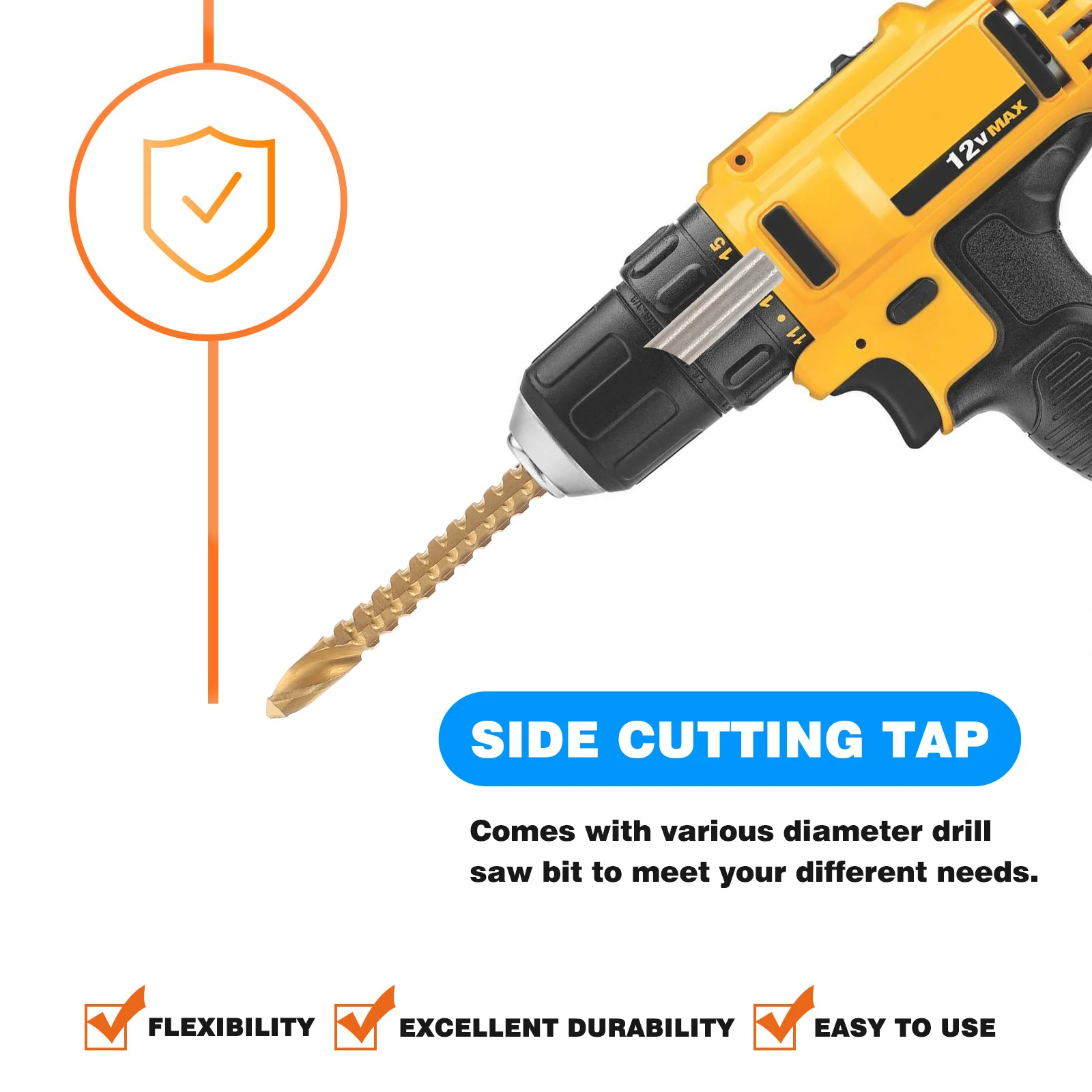 

1Set Woodworking Drill Bit Set Side Cutting Drill Bits Titanium Plated High Speed Steel Durable Spiral Saw Bits for
