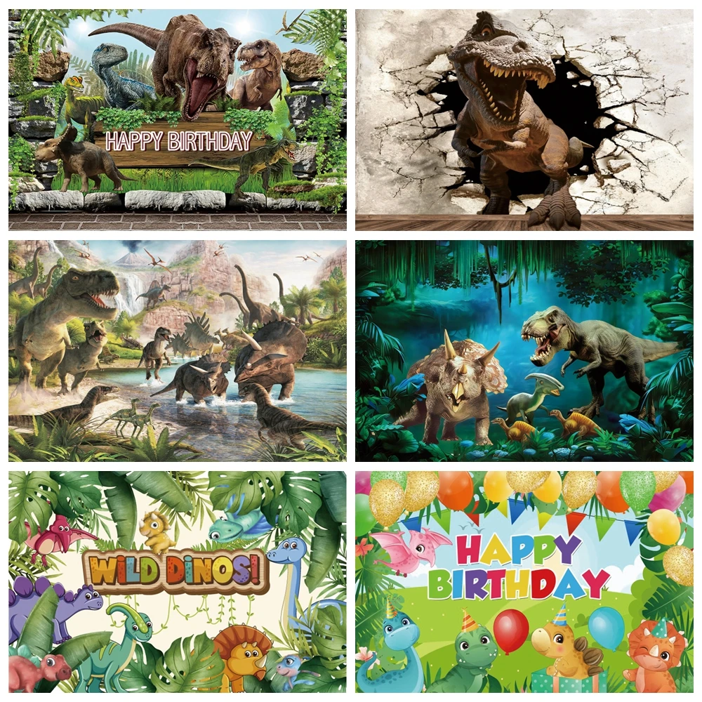 

Dinosaur World Jungle Forest Animal Backdrop Safari Party Newborn Boy Birthday Baby Shower Photographic Backgrounds Photo Studio