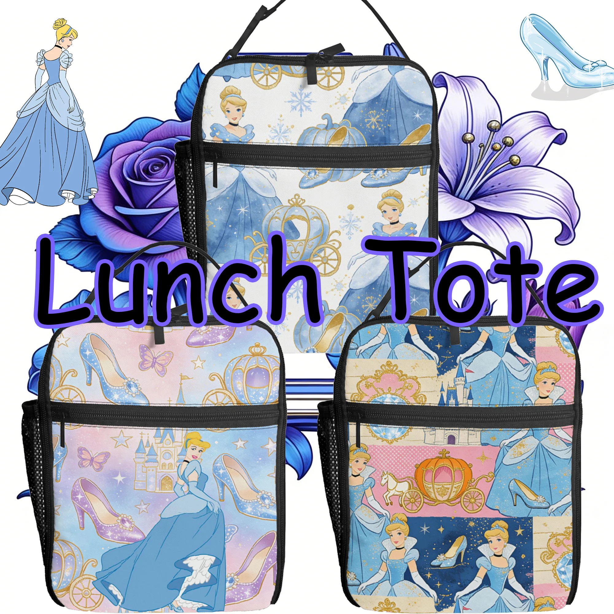 

1 шт., сумка для обеда, сумка-тоут, высокое качество, милая, элегантная, подарок, для вечеринки, в стиле Золушки.