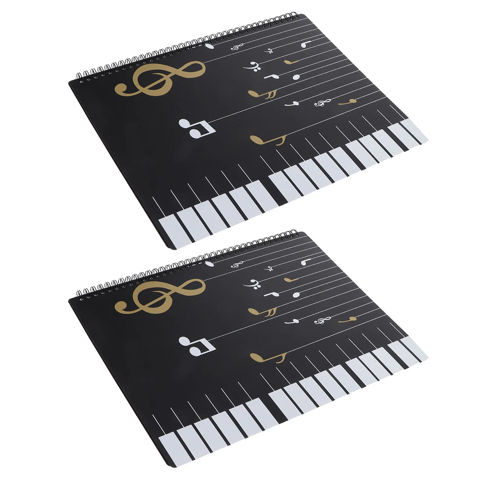 2Pcs A4 Music Folder Sheet Matte Black Insert Design Piano Sheet Score Holder Flat Page Protection Practice