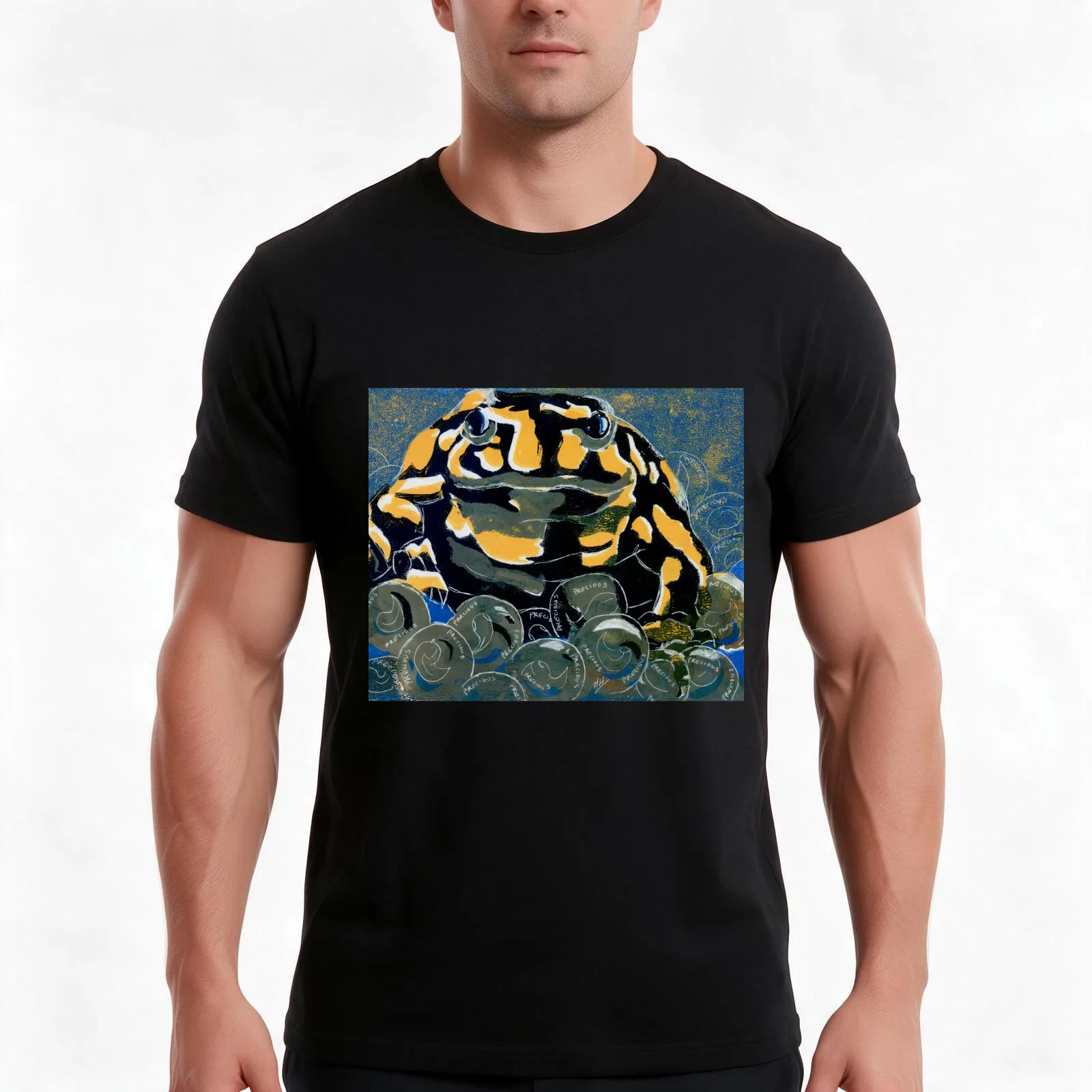 Precious - A Corroboree Frog Guarding Eggs T-Shirt, Summer Casual Cotton Tee, Oversized Streetwear Tops, Vintage Graphic Print