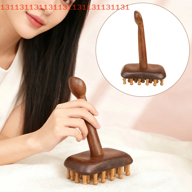 

1 шт. портативная массажная щетка из сандалового дерева Гуа Ша, массажер для головы, шеи, живота, ног, тела, меридиан, деревянные терапевтические массажные инструменты