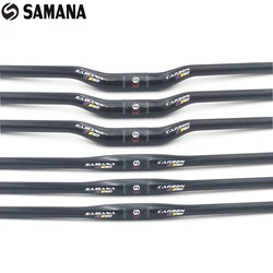 SAMANA WCS Mountain bike 3K full carbon fibre flat Horizontal carbon bicycle handlebar MTB bike parts 31.8*580-760mm black gloss