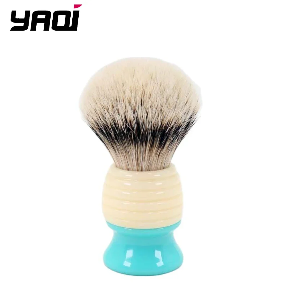 

YAQI 24 мм мужская кисточка для влажного бритья Silvertip с узлами для ухода за лицом и бритвой, совместимая