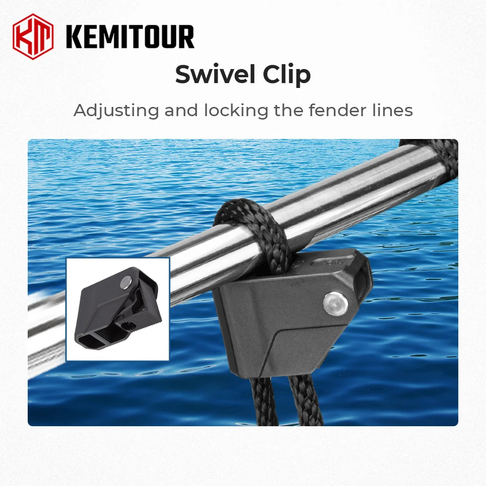 4PCS Quick Release Adjustable Boat Fender Clips Rail Cleats Holder Hanger for Pontoon Bass Boat Bumper