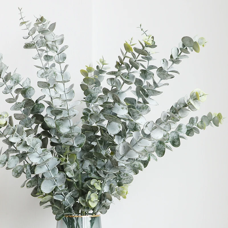 

Real touch artificial eucalyptus branch leaf plants long leaf fake plants home decor dried artificial flowers wedding decoration