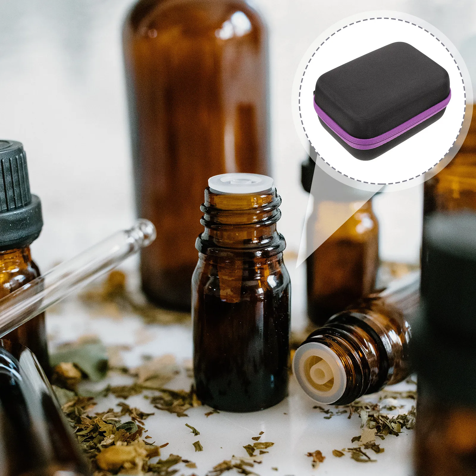 1Pcs Protection Case for Essential Oils 12 Slot Eva Hard Shell Storage Holder with Divider for 5Ml 10Ml 15Ml Bottles Smooth