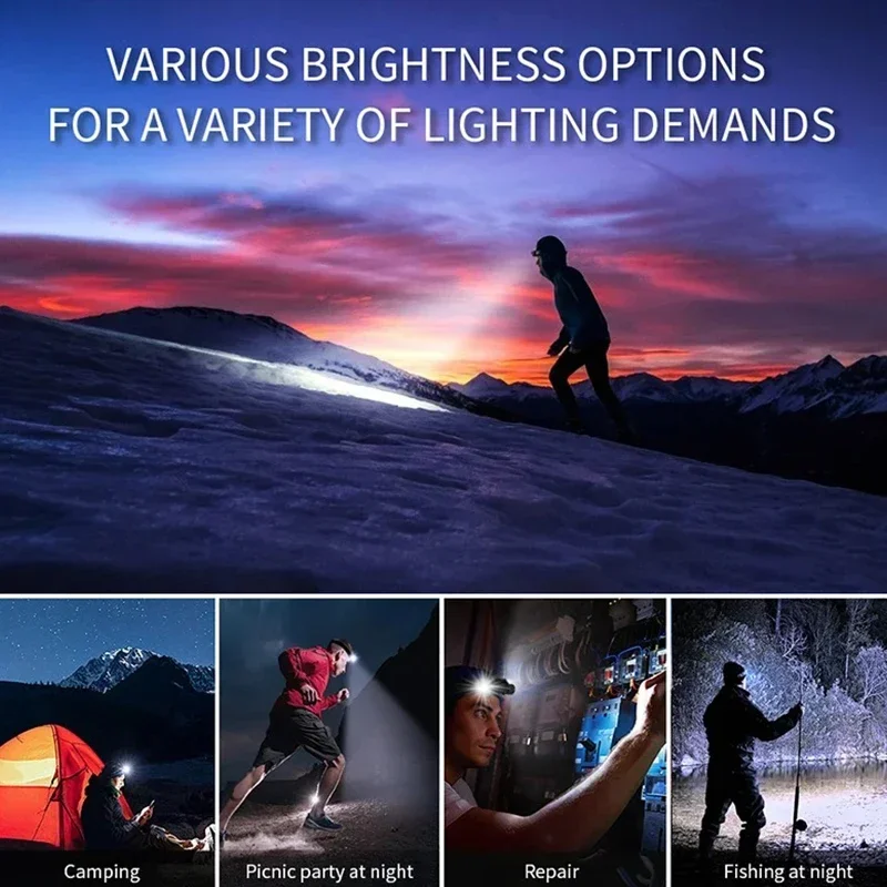 XIWANGFIRE HS50 Mini LED Headlamp USB Rechargeable 18650 Magnet Tail Cap Head Lamp 1000LM Super Bright Flashlight Headlight