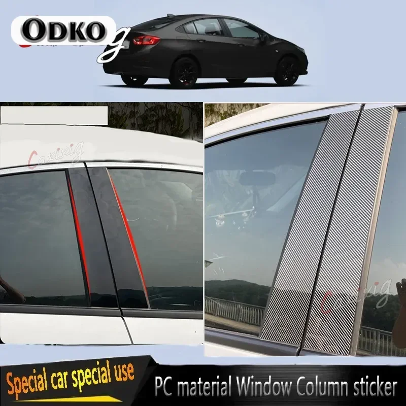 For Chevrolet Cruze Sedan 2017-2021 Car PC Material Pillar Post Cover Door Trim Window Piano Black Molding Sticker Plate 16pcs