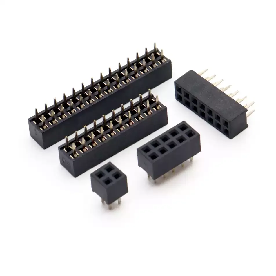 10Pcs 2.0mm Pitch Double Row Straight Female Pin Header Socket Connector, 2x2 to 2x40 Pin PCB Board-to-Board Connector