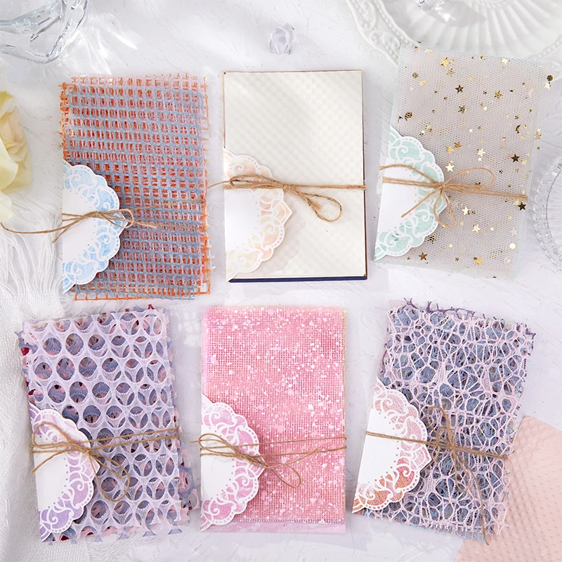 10pcs Multiple Mixed Materials Lace paper Scrapbook Materials DIY Photo Album Collage Journal Creative Stationery Material paper