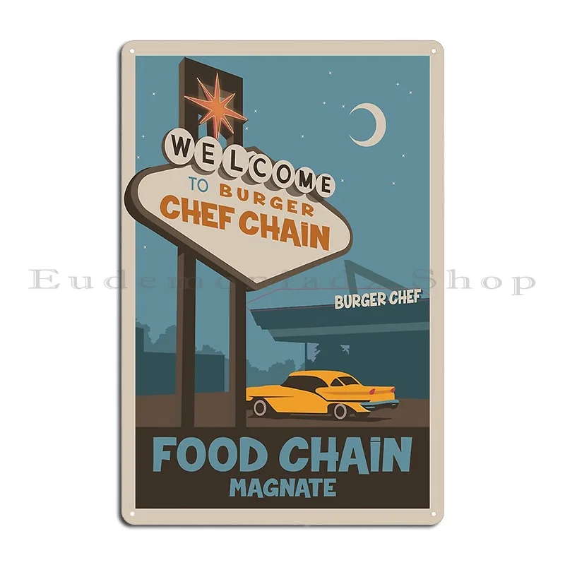 Food Chain Magnate Board Game Minimalist Travel Poster Style Gaming Art Metal Plaque Cinema Wall Mural Character Tin Sign Poster