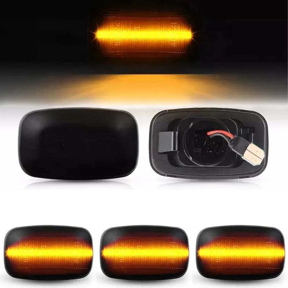 

2Pcs Smoked Dynamic LED Side Marker fender Lights Flowing Turn Signal Light for Toyota Land cruiser Landcruiser 70 80 100 Series