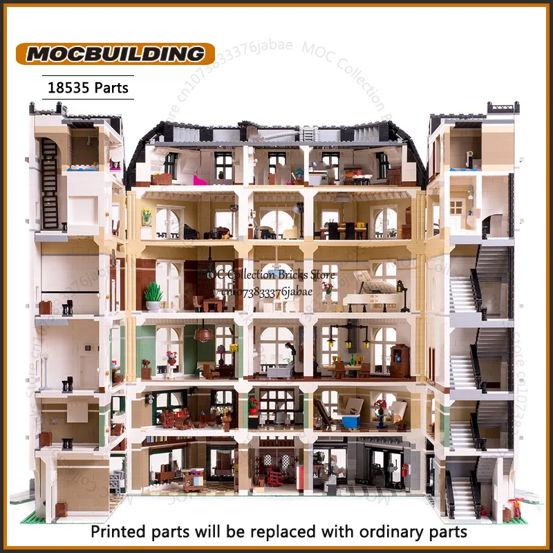 ที่มีชื่อเสียงMOCสถาปัตยกรรมคลาสสิกภาษาฝรั่งเศสคําHaussmannian Apartment Building Blocksรุ่นStrew Viewปราสาทอิฐของเล่นXmasของขวัญ