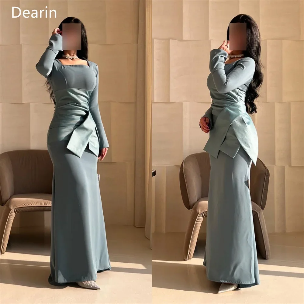 

Customized Formal Dress Prom Women Dearin Square Collar Mermaid Floor Length Skirts Draped Layered Bespoke Occasion Dresses Even