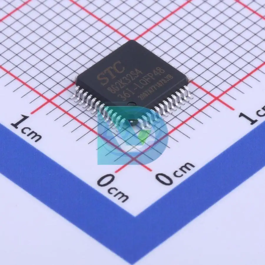 STC8G2K32S4-36I-LQFP48 마이크로 컨트롤러 (MCU/MPU/SOC) 칩, 32KB 2.25KB 플래시 45 1.9V ~ 5.5V 51 시리즈, LQFP-48(7x7), 정품, 신제품