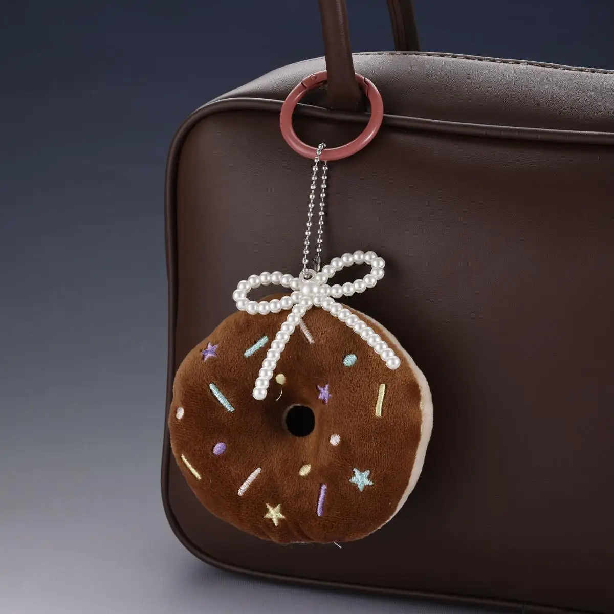 

Cute and adorable toast doughnut plush toy bear head doll bag pendant doll keychain