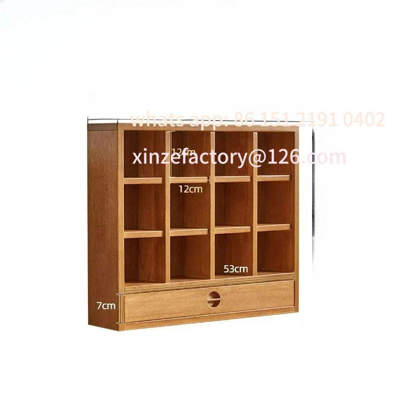 

Customizable Solid Wood Grid Grid Cherry Wood Cup Shelf Storage Grid Shelf Desktop Cup Display