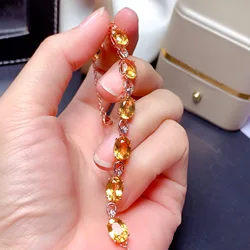 Imitation topaz temperament color treasure bracelet women plated 18K rose gold hand jewelry