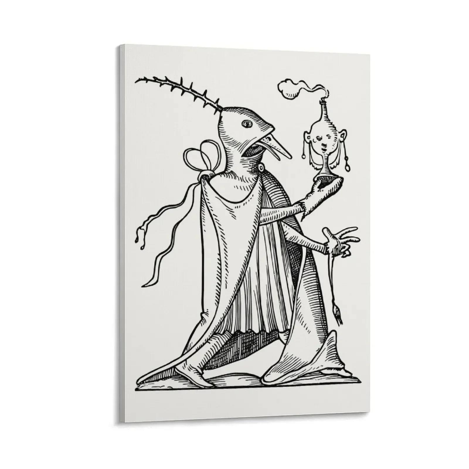 

Grotesque #94 The Drolatic Dreams of Pantagruel (1565) Canvas Painting Posters on the wall room decoration