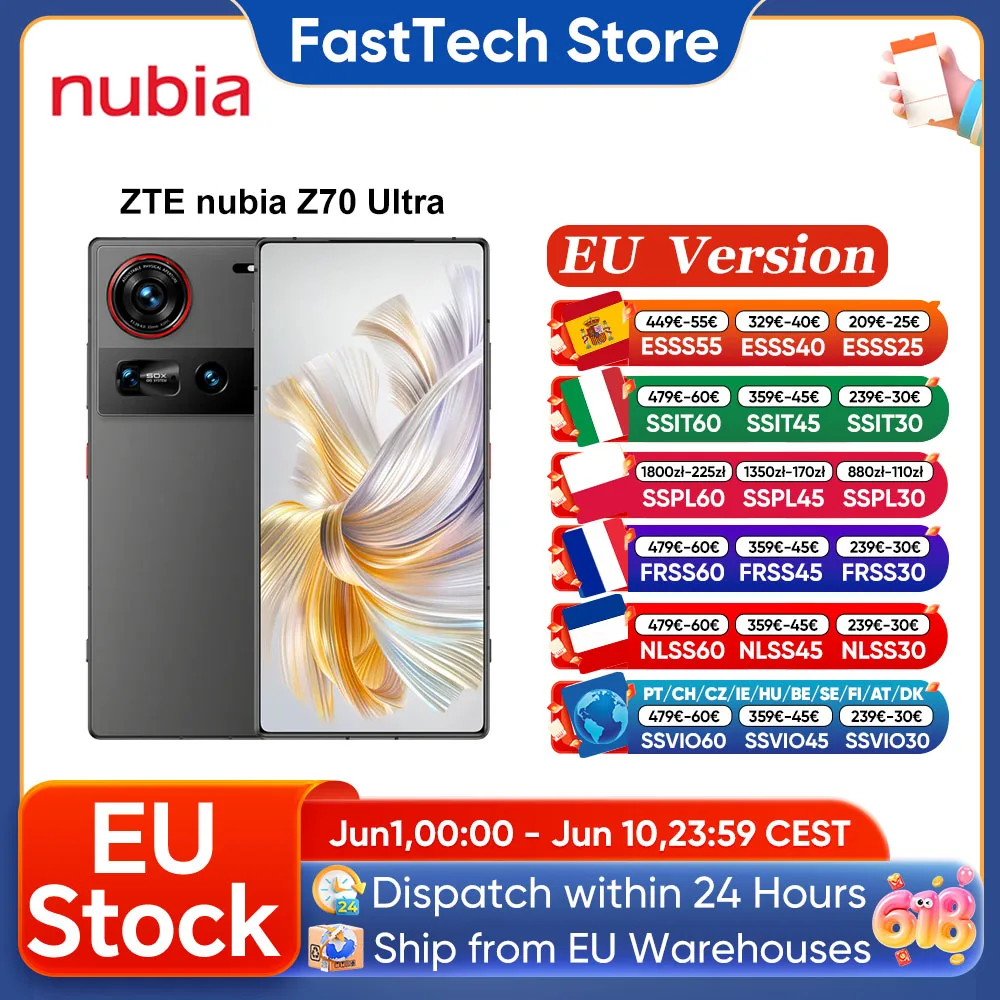 Version Globale Nubia Z70 Ultra Smartphone 5G 6.85'' Écran Complet 144Hz Appareil Photo Batterie 6150mAh Étanche IP68 NFC