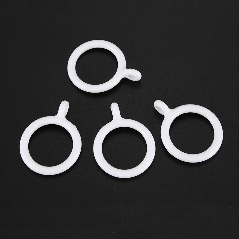 Inner Plastic Curtain Rings, branco, 60X, 25mm