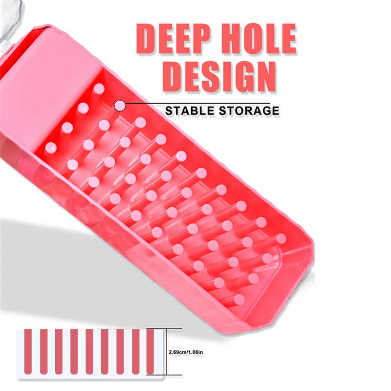 40 löcher Nail art Bohrer Lagerung Box Polnischen Schleifen Kopf Bit Halter Staubdicht Nagel Bohrer Werkzeuge Display-ständer Organizer