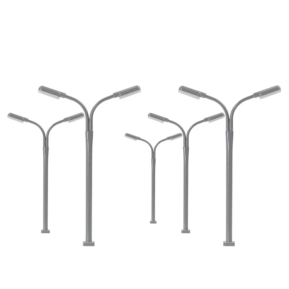 5Pcs Model Platform Light With LED Street Lamp Gauge N Light Model Scale 1:160 Mini Garden Lamps Miniatures Decoration