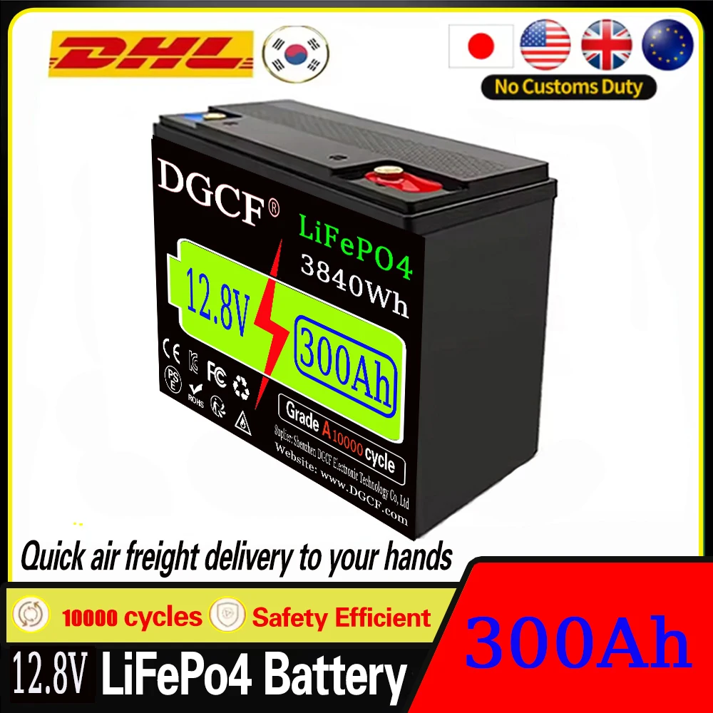 

LiFePO4 12.8V Lithium Battery 500Ah 6400Wh, Built-in 200A BMS, Rechargeable Battery, for RV/Camper, Solar, Marine, Overland