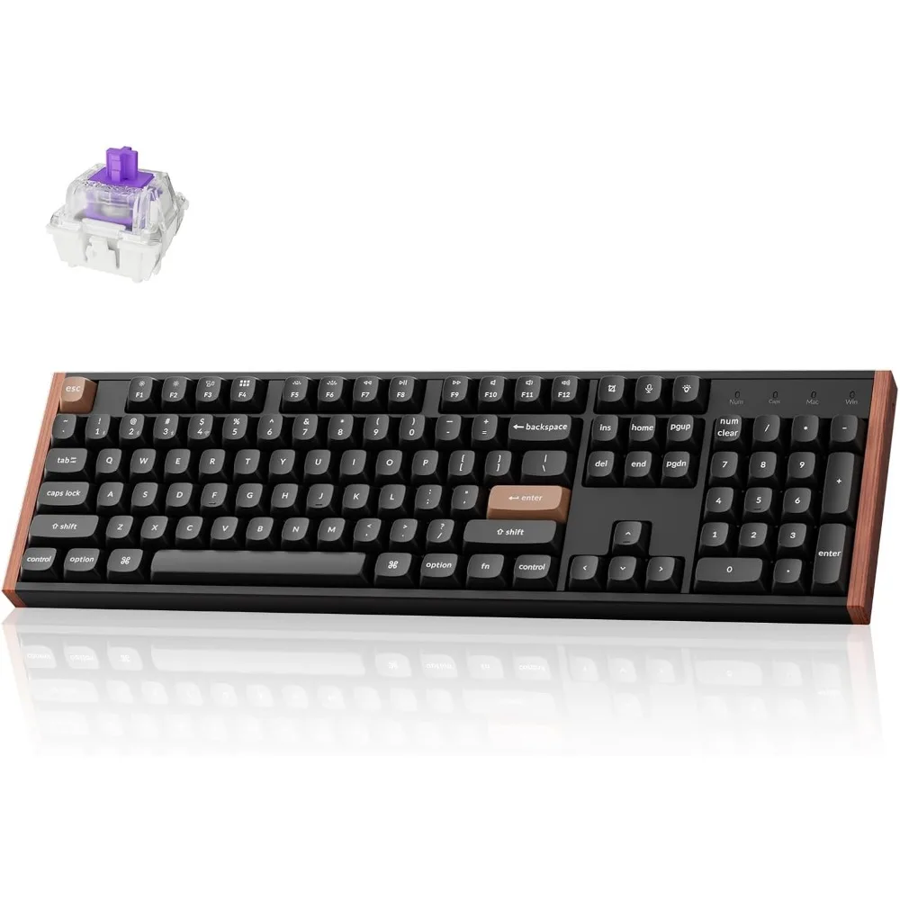 Hall Effect Mechanical Keyboard, Hot Swappable, Adjustable Trigger, Aluminum & Wood Frame, Custom RGB for Multiple OS - Black