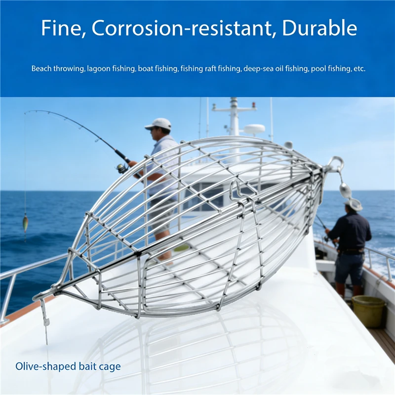

Stainless Steel Bait Cage, Baiting Cage, Yellow Chicken Cage, Deep Hainan Oil Sea Fishing, Baiting Fishing Gear Accessories
