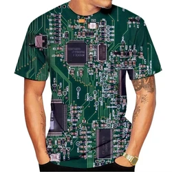 Newest Men Clothe 3d Print Electronic Chip Men Fashion Vintage Short Sleeve T-Shirts Men Casual Oversized Short Sleeve T Shirt