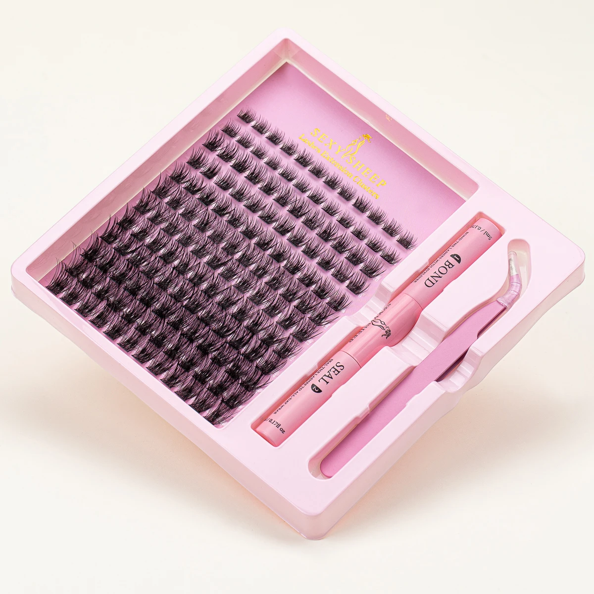 DIY Eyelash Clusters Kit Lash Extensions Lashes Clusters with Lash Bond & Seal Lash แหนบ Eyelashs Extension