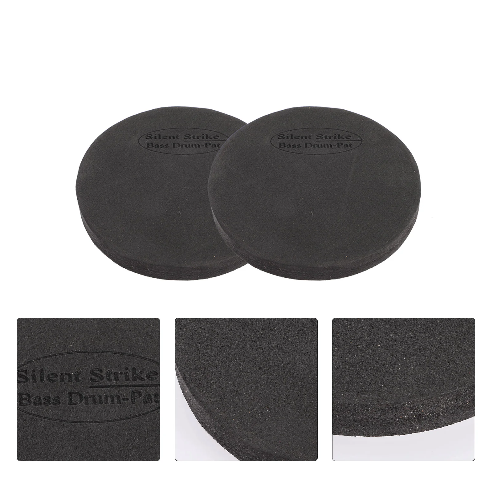 2 Pcs Stickers Pedal Pad Drum Reinforcement Practice Mat Skin Protector Patch Black Protection