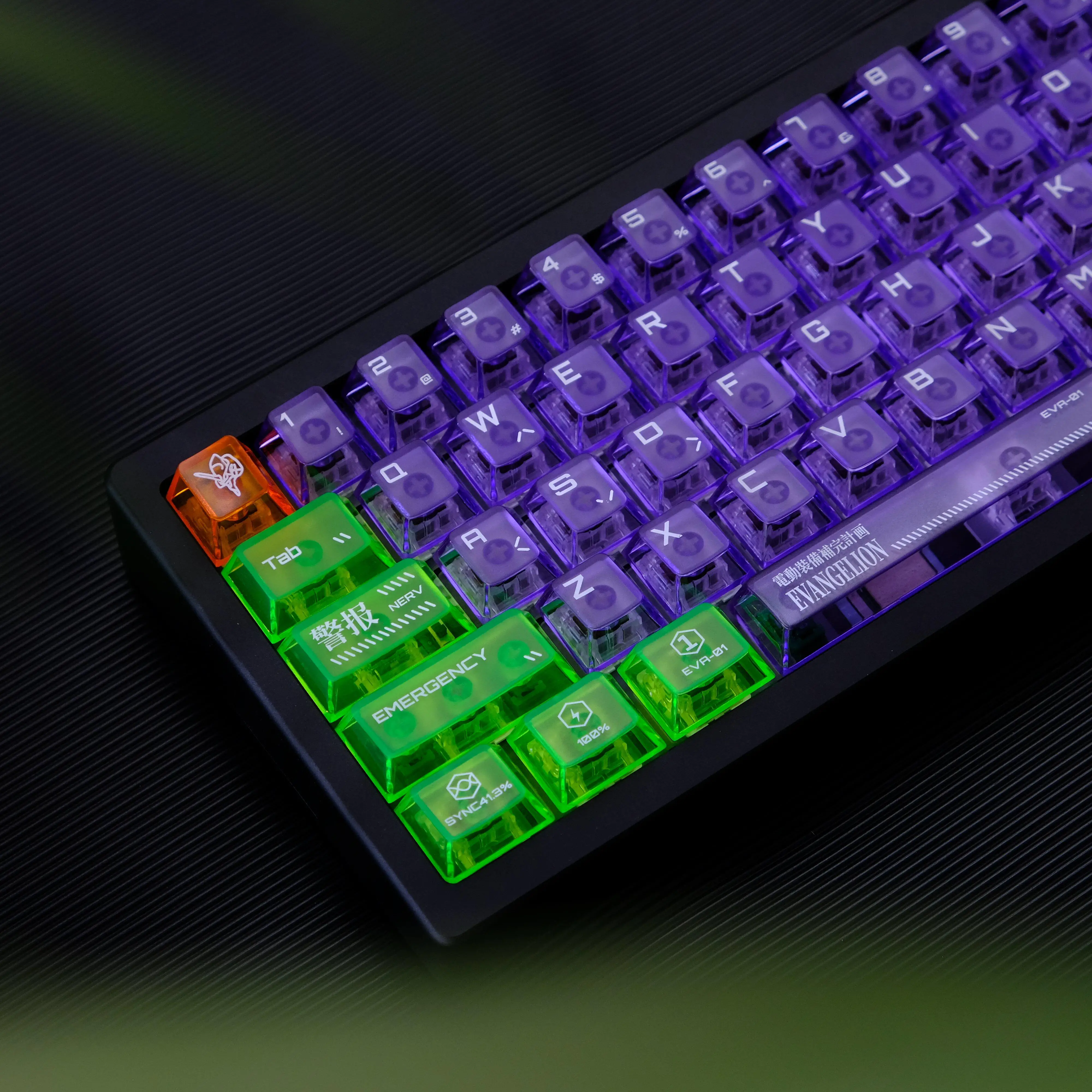 Teclas Translúcidas Aifei Fog EVA 01, Color Morado Transparente, Perfil Cherry para Teclados Mecánicos de 64, 65, 67, 68, 75, 84, 87, 98 y 104 Teclas