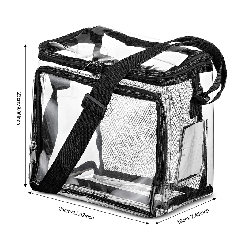 Portable PVC Transparent Shoulder Crossbody Bag Tote Satchel Handbag for Women Lady Large Capacity Clear Bag Shopping Handbag