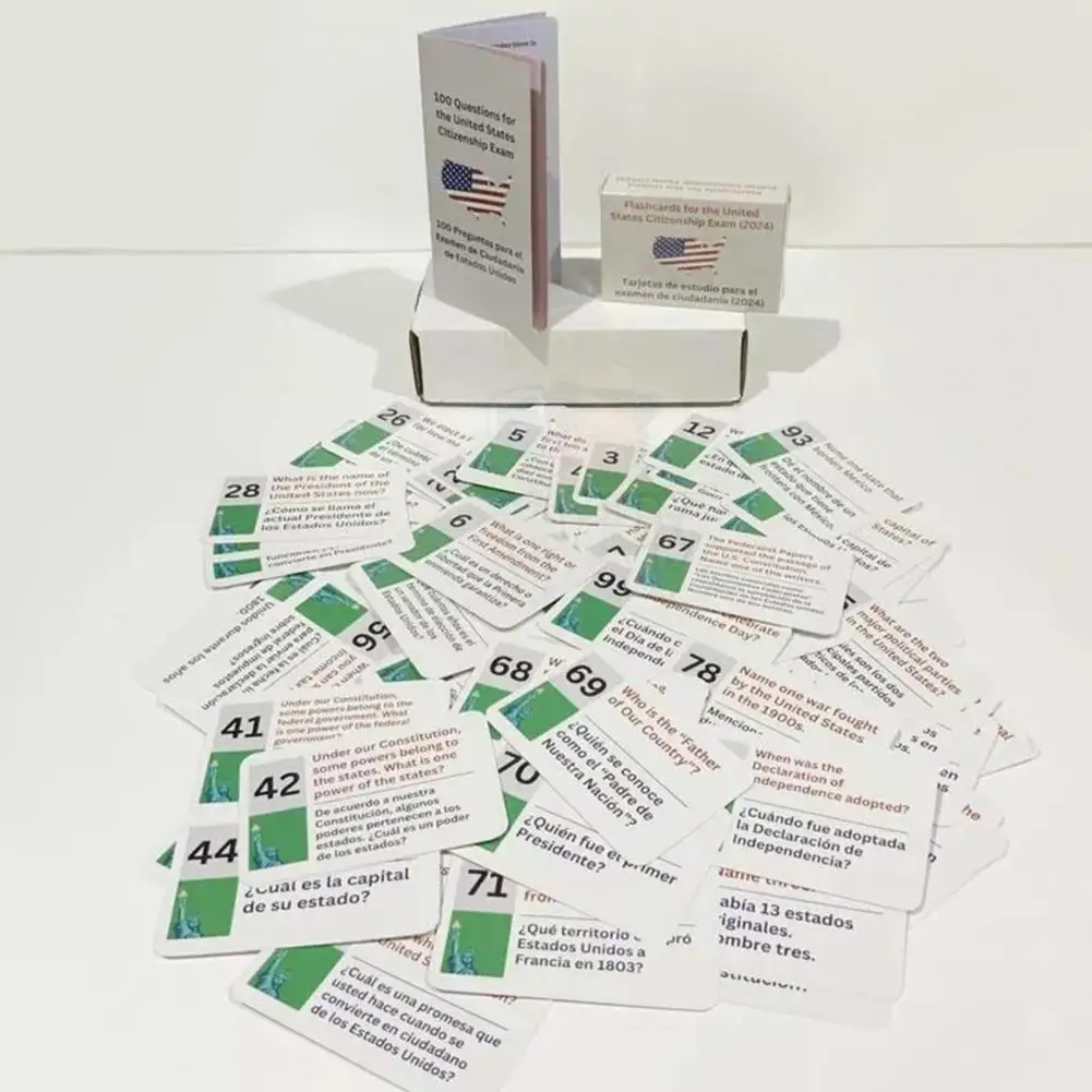 

American Citizenship Test Prep Us Citizenship Flash Cards Bilingual Study Guide with 100 Civics Questions for Us for Citizen