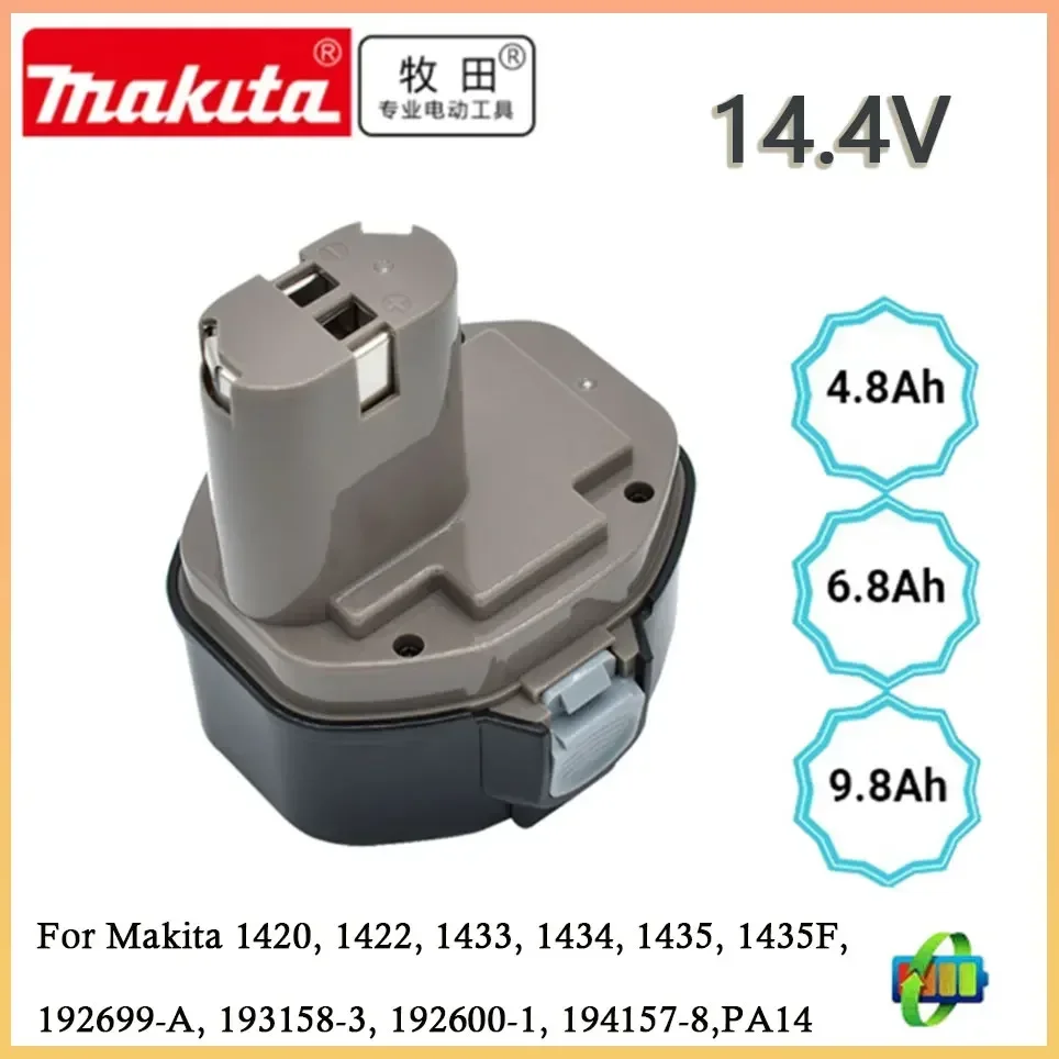 

Makita NI-MH Power Tool Battery 100%Original 14.4V 4800mAh 6800mAh 9800mAh for Makita PA14 1422 1420 192600-1 6281D 6280D