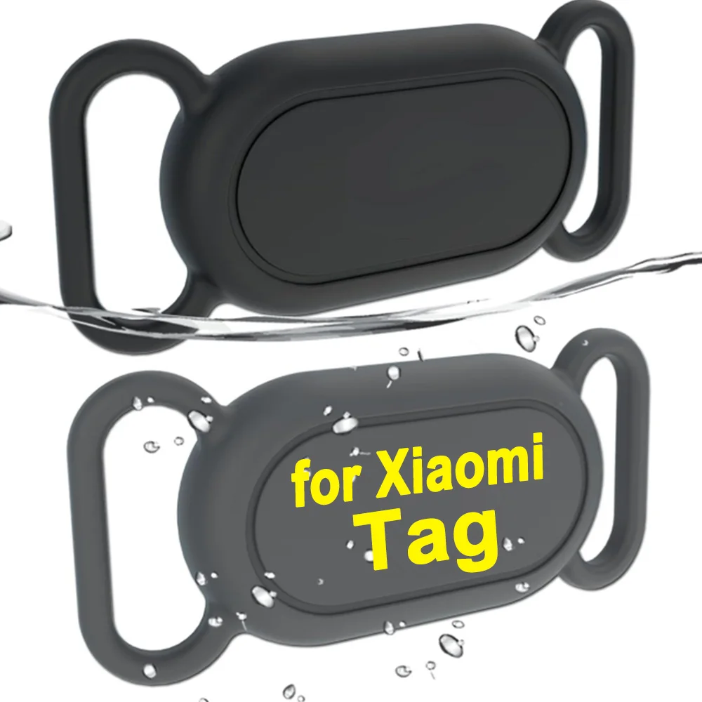 

Black/White Pet Collar Case for Xiaomi Tag Tracker Shockproof Anti-Scratch Silicone Protector for XiaomiTag Anti-Lost Device