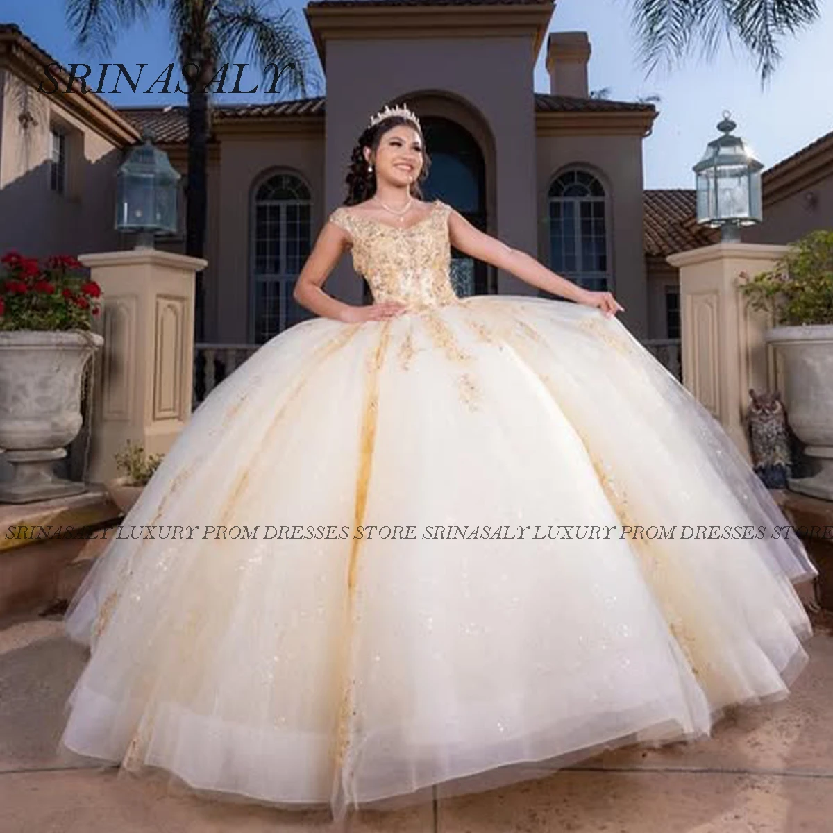 

Индивидуальные платья Quinceanera, роскошное бальное платье, милое, расшитое бисером, без рукавов, с плечами, торжественное милое платье 16, Vestidos De Fiesta