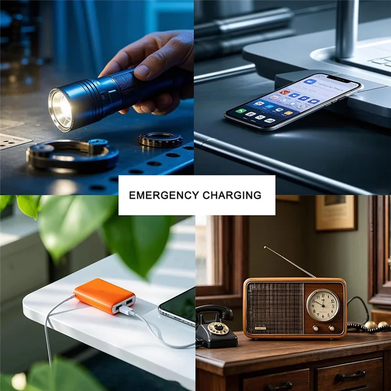 

TKOH-Camping Открытый аварийный инструмент Ручной генератор с 8 конденсаторами USB-зарядка на 2 минуты, зажигание 40-50 раз