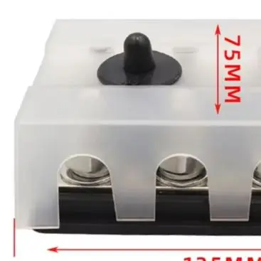 4 Way Double Row Bus Bar Terminal Block M8 M10 for RV Boat Marine Battery 48 Volt 250 Amp 300 Amp Electrical Use