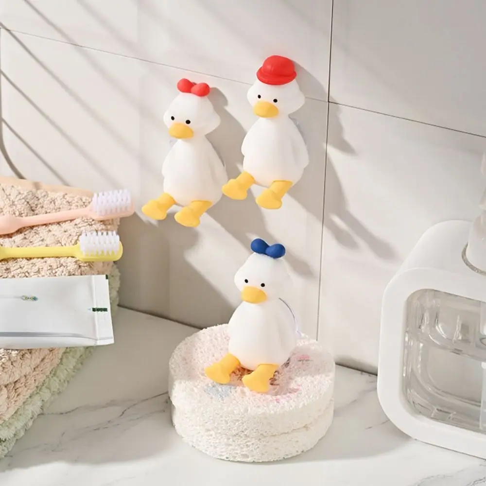 Creativity Silicone Duck Toothbrush Holder 3D Cute Toothbrush Rack Cartoon Wall-mounted Toothbrush Stand