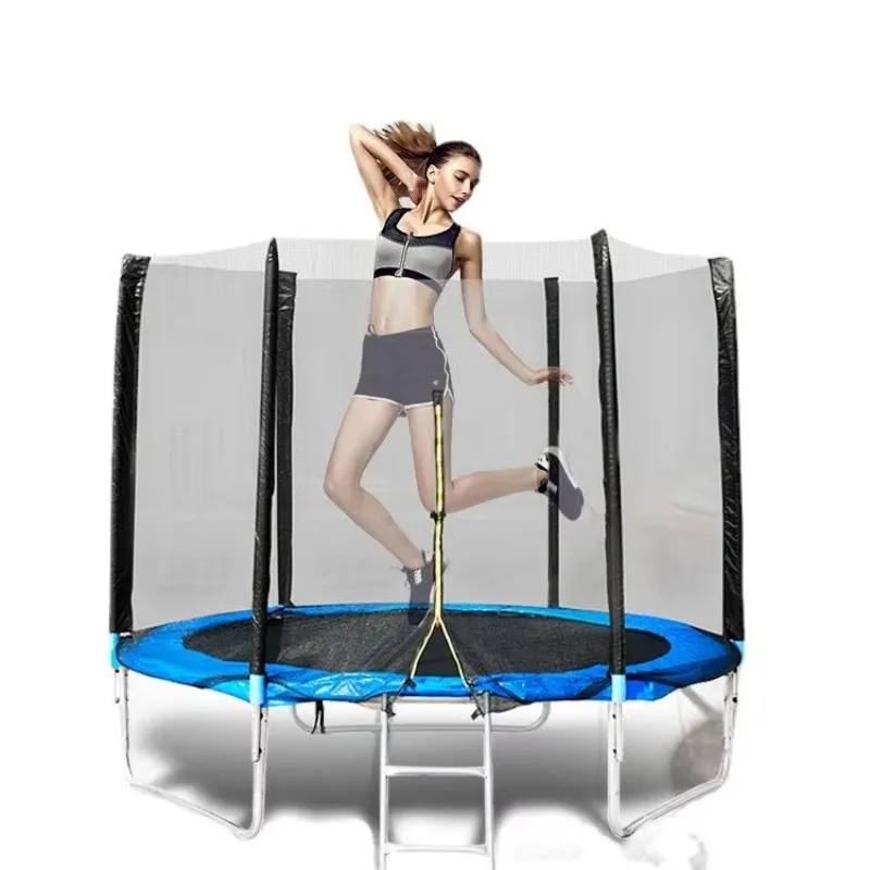 

Foldable Fitness Jumping Trampoline with Protective Net for Kids-Durable Indoor/Outdoor Home Use