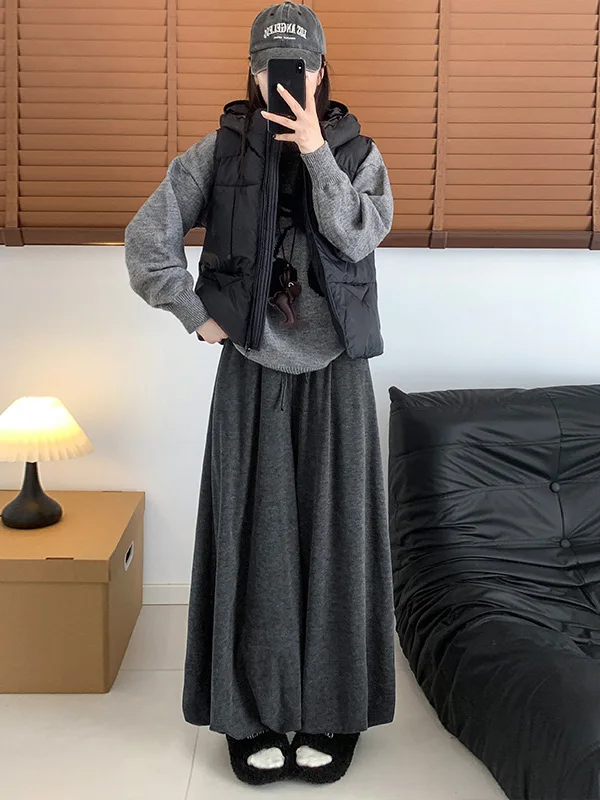 กางเกงข้าวสารสีเซา ทรงหลวม เอวสูง สไตล์ลำลอง ทรงกระบอก สำหรับผู้หญิง ฤดูหนาว รุ่นใหม่ สไตล์เกาหลี ใส่ทำงาน ใส่เที่ยว ผ้าเนื้อนุ่ม...