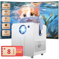 New Smart Projector Android 9.0 Native 600P Support 1080P WIFI6 BT5.0 HDMI Home Movie Projector Project Screen