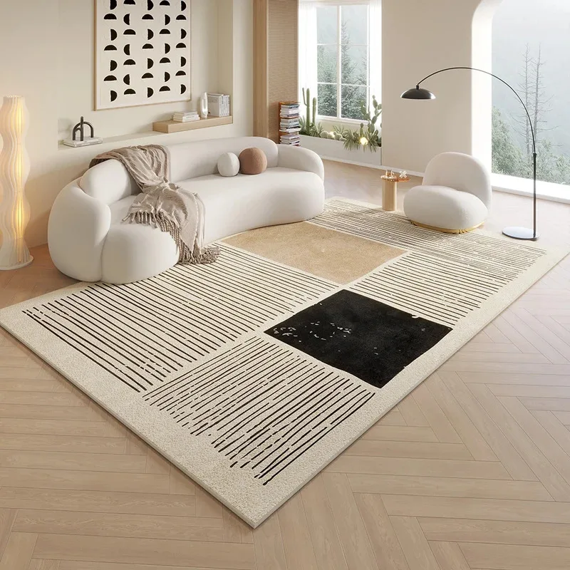 VIKAMA Modern Minimalist Rug: Stain-Resistant and Durable for Living Room Sofas, Bedroom Footrests, and Home Decor