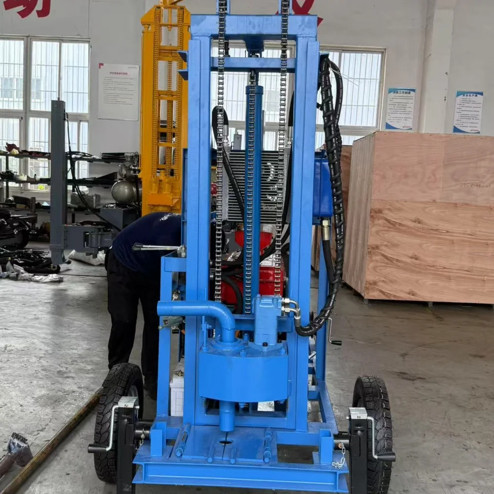 جهاز حفر آبار المياه 100 متر إلى 300000f Mini 50 100 متر 150 متر جهاز حفر المزرعة آلات حفر آبار المياه الكهربائية الديزل